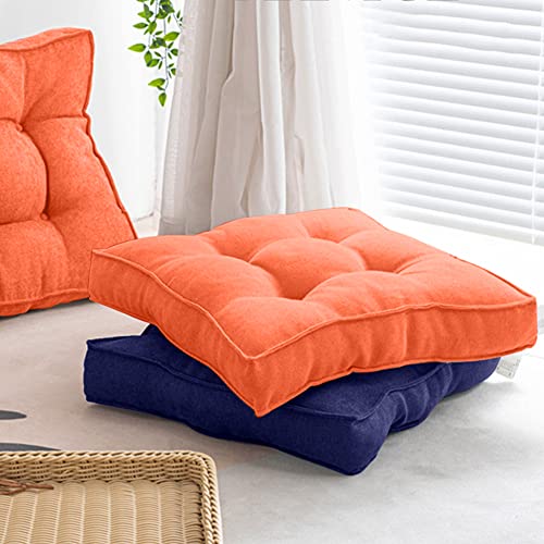 Furlide Chair Cushion with Ties 18 x 18 Inch Indoor Outdoor Cushions for Dining Chairs Set of 2, Square (Orange, 18 x 18 Inch) - color: Orange