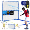 Pickleball Rebounder Net with Kitchen Lines System for Solo Training Equipment, 7.9FT or 6FT 2in1 Mini Pickleball Practice Net Portable Trainer for Driveway Backyard Garage, Easy Setup & Storage - size: 6FT Pickleball Net with Pro Paddles Set