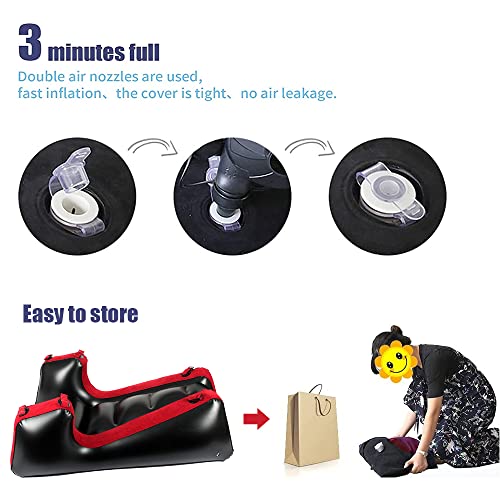 Inflatable Sofa with Pillow Cushion， Inflatable Sofa Bed，Portable Inflatable Sofa Lounge Chair ，Inflatable Sofa Relaxation, Onesize, AX33167 - color: Cushion Red