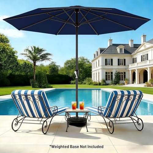 AreShark 12 FT Patio Umbrella for Outdoor, Outdoor Table Umbrella with Push Button Tilt and Crank, Outdoor Patio Umbrellas with 8 Sturdy Ribs, Patio Umbrellas for Market, Garden, Pool (Navy) - color: Navy, size: 12FT