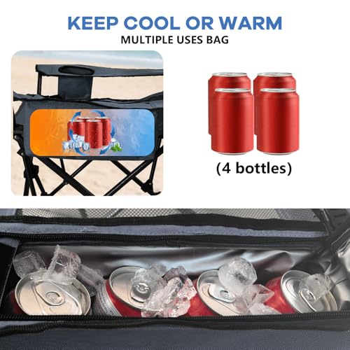 2-Pack Reclining Camping Chair 4 Position with Foot Rest Comfortable for Adults 265Ibs Folding Lounger Mesh Beach Chair with Cooler Bag and Cup Holder for Outdoor Patio - color: Grey, style: 2-Pack - No Cotton Pad