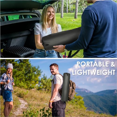 Portable Camping Table, Ultralight Picnic Table Foldable with 2 Cup Holders and Carrying Bag for Outdoor Camping Picnic BBQ Beach Party Patio Fishing, Steel Frame, High-Grade 600D Oxford Fabric - color: Black(standard), size: 1 Pack