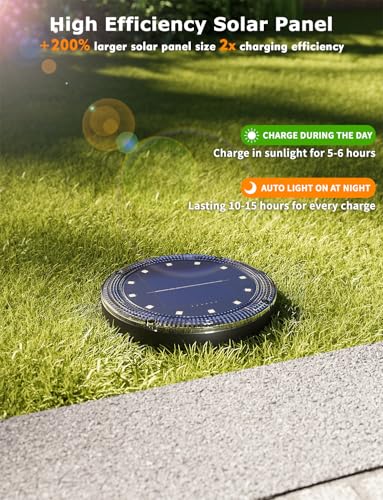 Color Changing Solar Ground Lights with 33ft Long Distance Remote Control - Flat Solar Light Outdoor Waterproof - Pathway Lights Solar Powered for Yard Decorative Outside Lawn Walkway [16 Pack] - size: 16PACK