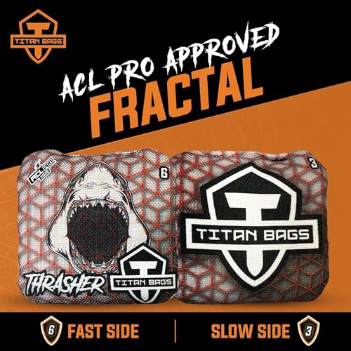 Titan Bags Thrasher Cornhole Bags - 6"x6" ACL PRO Approved Tournament-Grade, Durable Dual-Sided for Precision Shots, All-Weather Power Grip Pellets for Indoor & Outdoor Tossing - Set of 4 - color: Geode