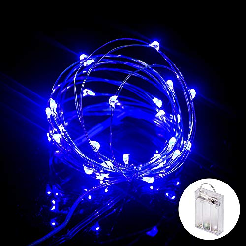 XINKAITE Waterproof LED Fairy String Lights - Starry DIY Decoration for Indoor & Outdoor Parties, Christmas, Holidays (10FT/3Meters, Blue) - color: Blue, size: 10ft