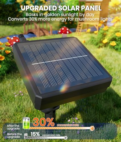18 Pack Solar Mushroom Lights Outdoor, Garden Outdoor Decor, 8 Lighting Modes, IP65 Waterproof, Crystal-Clear Fairy Decoration for Pathway/Yard/Flower Bed/Patio/Landscape/Backyard/Dwarf, String 2×30FT - color: Bounce Red, size: 18 Pack