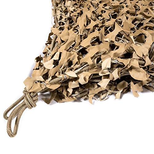 CamoSystems Reinforced Camouflage Netting | 3D Camo Nets, Waterproof & UV Protection, Silent Rip-Stop Fabric - color: Desert - Light Tan/Tan, size: Small, 9'10" x 9'10" L