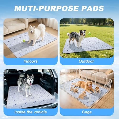 Dog Cooling Mat, Cooling Mat for Dogs, Breathable Dog Bed with Non-Slip Design, Portable & Washable Pet Pad for Indoor, Outdoor, Crate, Summer Cat Bed, Cool Pet Pad, Gel-Free, 39"x58" - size: 39"x58"(L)