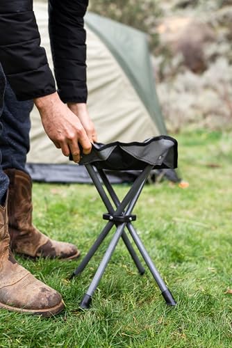 Stansport Apex Fold-Up Stool (G-140) - Black/Grey, Portable and Lightweight Stool for Camping, Fishing, Hiking, Backpacking and More - 300 lbs weight capacity