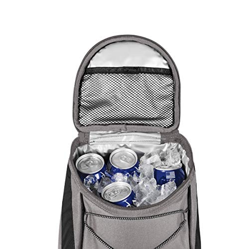 PICNIC TIME PTX Backpack Cooler, Modern Backpack Cooler with 20-Can Capacity, Fully Insulated Outdoor Lunch Bag with Water Resistant Interior, Pockets, Padded Straps, (Black with Gray Accents) - color: Black with Gray Accents, style: PTX 1.0 Tarana Backpa