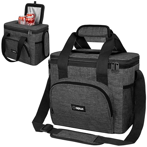 OPUX Soft Cooler Bag, Insulated Collapsible Lunch Cooler Tote for Men Work Camping Beach Travel, Portable Soft Sided Leakproof Waterproof Large Lunch Bag Box with Shoulder Strap 24 Cans, Charcoal Gray - color: Charcoal, size: 24 Cans