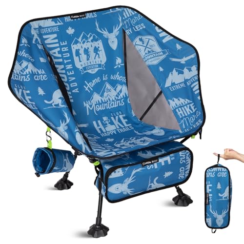 ATEPA UFO3.0 Ultralight Backpacking Chair, 330 lbs Heavy-Duty Aerospace Aluminum Folding Camp Chair with Hexagon Ergonomic Seat Anti-Sink Feet, Compact Portable Outdoor Gear for Hiking Fishing, Blue - color: Blue Trail Pro- 1 Pack