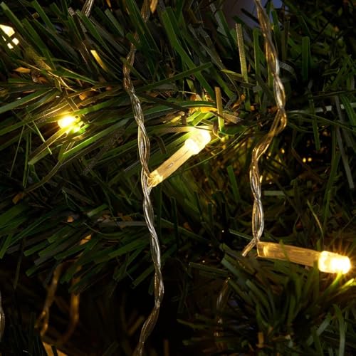 kemooie 500 LED Christmas Lights, 164FT 8 Lighting Modes with Timer Plug in Waterproof String Lights for Outdoor Christmas Birthday Wedding Party Garden Balcony Decorations (Warm White) - color: Warm White