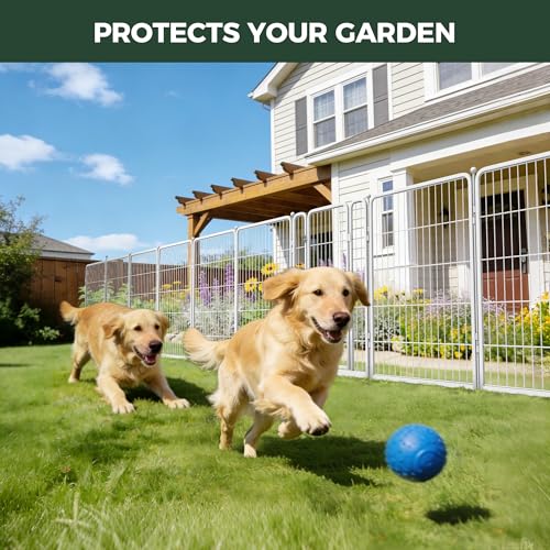 FXW Garden Fence Outdoor for the Yard – 40in(H) x 36.4ft(L) Heavy Duty Metal Animal Barrier for Dog, No Dig Decorative Dog Fence, 16 Panels, White - color: White, size: 40"H