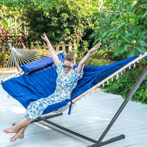 Lazy Daze Hammocks Portable 2 Person Heavy Duty Steel 12 FT Hammock Stand with Hooks and Chains for Outside, Patio, Backyard, 450 Pounds Capacity, Black - color: Black, size: 12 FT