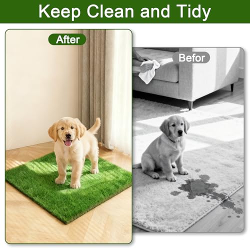 Washable Artificial Grass Pads for Dogs, 2-Pack 14x18 in Reusable Turf Mats, Realistic Grass for Indoor Puppy Potty Training. - size: 2pcs | 14x18