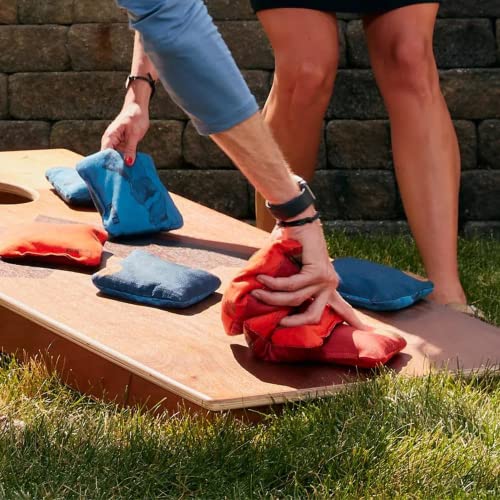 Elakai Cornhole Bags All Weather Dual Sided Slick and Stick Regulation Size and Weight Set of 4 Regulation 6 in x 6 in - color: Light Blue Mineral