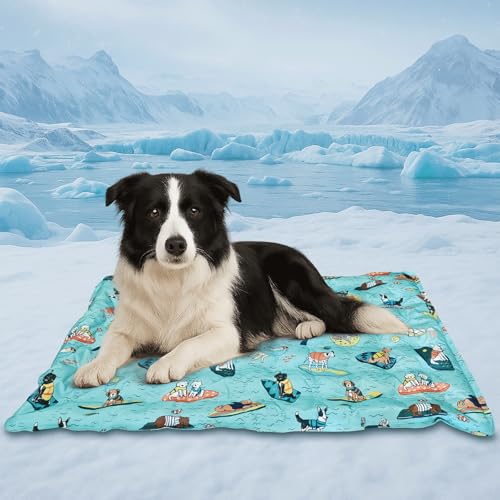 Cooling Pad for Large Dog,Instant Pet Cool Mat,Comfortable Cool Pet Mat for Cat.Portable Dog Bed for Summer. Suitable for Outdoor Summer Crate Pad.Long Time Cooling.Animal(Size-L 19.7 * 23.6in) - color: Animal, size: Large