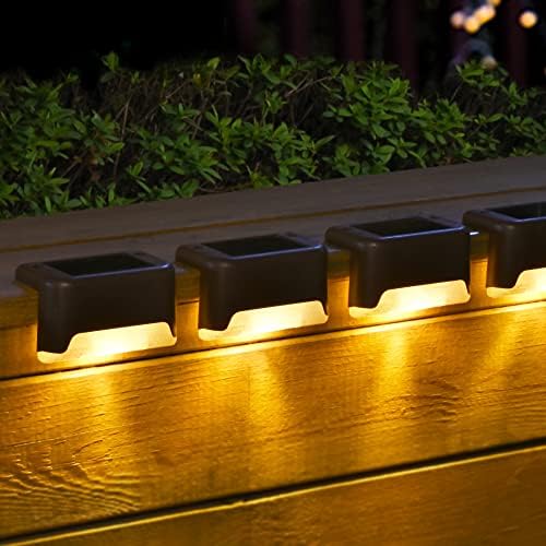 SOLPEX 20 Pack Solar Deck Lights Outdoor, Waterproof Led Lights for Outdoor Stairs, Step, Fence, Yard, Patio, and Pathway(Warm White) - color: Warm White, size: 20