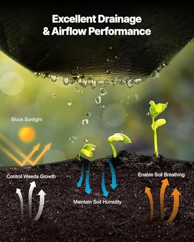 VEVOR Weed Barrier Fabric Heavy Duty, 2 Packs 4x50FT 3.2oz Weed Blocker Fabric, Woven Landscape Fabrics, Garden Fabrics Weeds Barrier, Weeds Control Ground Cover, Geotextile Webbing, Black - size: 4FT*50FT*2Packs-3.2oz