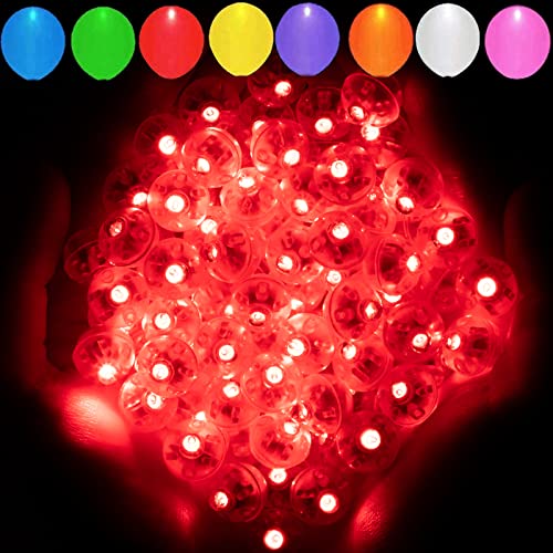 Aogist 100pcs Red Balloon Lights,Long Standby Time Waterproof Mini Light,Battery Powered,Round LED Ball Lamp for Latex Balloon Paper Lantern Birthday Christmas Halloween Party Decorative - color: Red, size: 100 PCS-STANDARD