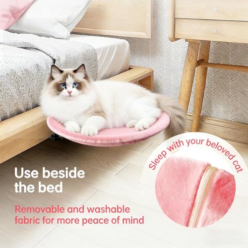 Adjustable Cat Desk Bed,Cats Hammock with Steel Clamp,Removable Faux Rabbit Plush Cover,Modern Indoor Cat Nest Furniture,Washable Hanging Cats Bed for Office Desks and Game Tables (White1) - color: White1