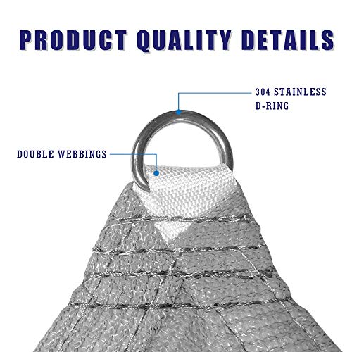 4' x 7' Grey Rectangle Sun Shade Sail Canopy, 95% UV Blockage Awning Shelter Fabric Cloth Screen for Patio Outdoor Backyard - Heavy Duty Commercial Grade (Custom Size - Made in USA) - color: Gray, size: 4' x 7'