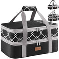Lifewit Insulated Double Decker Casserole Carrier, Expandable Lasagna Lugger Tote Bag for Hot or Cold Food, Fits 9" x 13" Baking Dish for Potluck Parties, Picnic and Cookouts, Black-Geometric - color: Black-Geometric