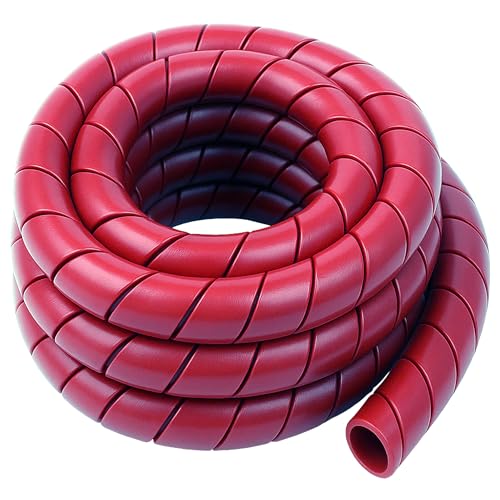Electriduct 1/2 Inch Heavy Duty Spiral Wrap HDPE Flexible Plastic Cable Sleeve Hose Protector 25 Feet - Red - color: Red, size: 0.5 in - 25 ft
