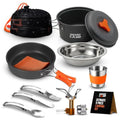 Smokey Camp Camping Cookware Mess Kit Set with Stove - Backpacking Camping Pots and Pans Set, All in One Non-Stick Camping Cooking Set, Portable Stove, Hiking, Picnic, Outdoor & Camping Cookware Set - style: 1.2 Liter Pot