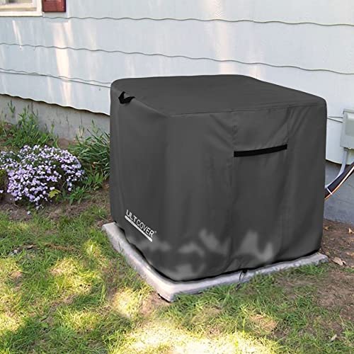 ULTCOVER Waterproof Square Air Conditioner Cover for Outside AC Units Size Upto 36W x 36D x 42H inch, Black - color: Black, size: 36x36x42 inch