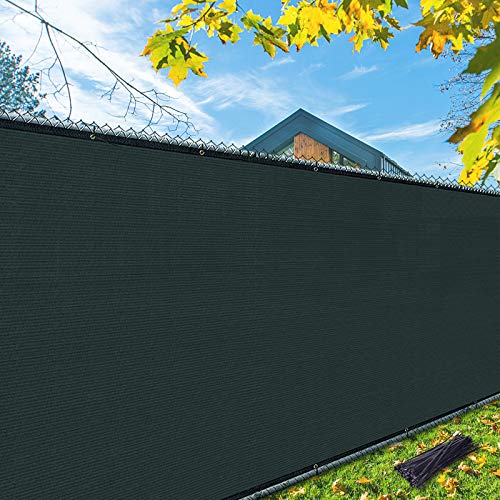iCover 4x50ft Privacy Screen Fence, Outdoor Fencing Panels, Garden Windscreen Mesh Shade Sail Net Barrier, Include Reinforced Bindings and Brass Grommets Cable Zip Ties, Green - color: Green, size: 4x50ft