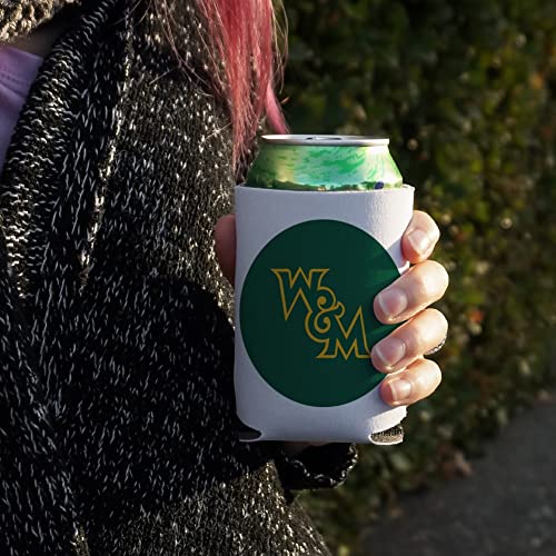 College of William & Mary Primary Logo Can Cooler - Drink Sleeve Hugger Collapsible Insulator - Beverage Insulated Holder