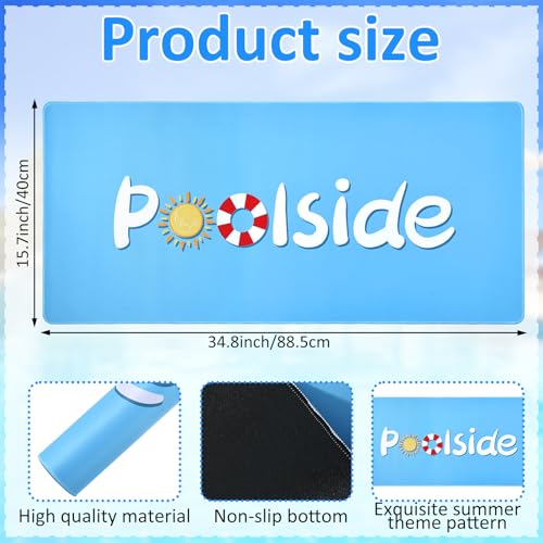 2 Pcs Poolside Seating Mats for Edge of Pool -16 x 35 Inch Non Slip Walk Pool Mats Decorative Poolside Mats Pool Cushions for Summer Outdoor Indoor Beach Swimming Pools Lounging