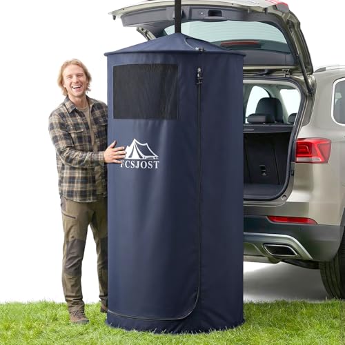Portable Changing Tent, Easy Set-up Shower Tent for SUV with Suction Cups and Buckles, Instant Privacy Dressing Room with Carry Bag for Camping, Shower, Beach and Toilet Stall