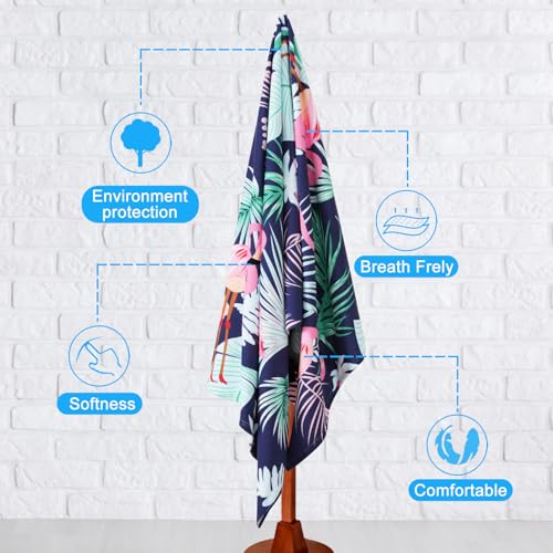 Oversized Terry Beach Towel 36 x 72 in Soft Extra Large XL Pool Swimming Towels Clearance for Adults Blanket Travel Essentials Cruise Accessories Must Haves Vacation Stuff Lounge Chair Cover Flamingo - color: Flamingo Plam