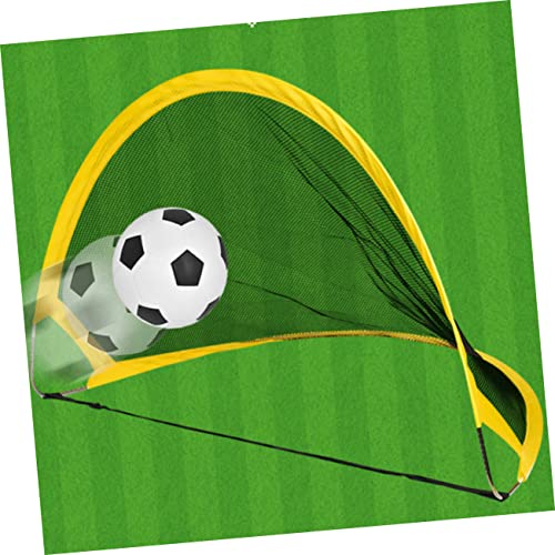 2Pcs Soccer Goal Net Set with Inflator Football and Iron Nails Portable Outdoor Training for Boys and Backyard Game