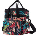 MOV COMPRA Leaf Printed Leakproof Expandable Large Double Deck Lunch Box Cooler Bag for Women Men, Beach Cooler Bag with Removable Shoulder Strap - color: NEW FLOWER