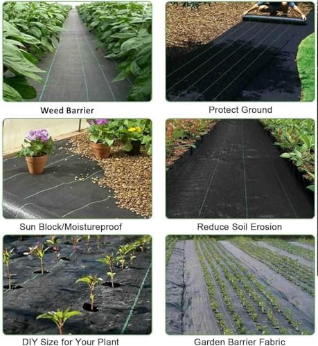Weed Barrier Landscape Fabric Heavy Duty,3.2 OZ Premium Garden Ground Cover,1.4 ft X 50 ft Heavy Duty Weed Mat Fabric,Durable Weed Barrier Fabric for Yard, Vegetable Gardens, Flower Beds - size: 1.4X50 FT