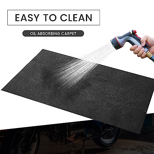 2 Pcs Oil Spill Mat Set (36"×60") - Complete Garage Floor Protection - Front & Rear Car Coverage - Reusable Washable Oil Drip Mats