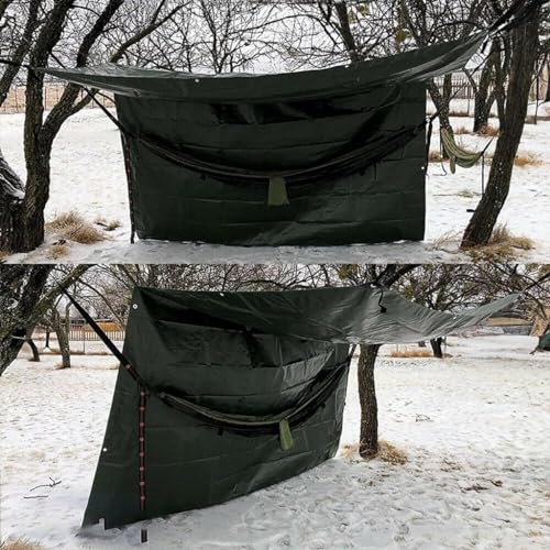 10'x 12' Tarps Heavy Duty Thick Waterproof, Poly Canopy Green Tent Shelter Cover, 5 Mil Tarpaulin Shade, Rip and Tear Proof, UV Resistant Tarpaulin with Grommets and Reinforced Edges - color: Green, size: 10 x 12ft