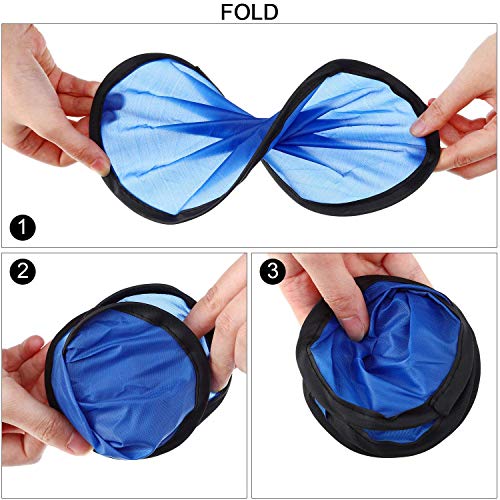 Norme 24 Pcs Foldable Flying Disc Fans with Bags Set 9.8'' Handheld Folding Fly Cooling Fans Beach Summer Flying Disc for Birthday Halloween Party Outdoor Activity Game - color: Red, Yellow, Blue and Green