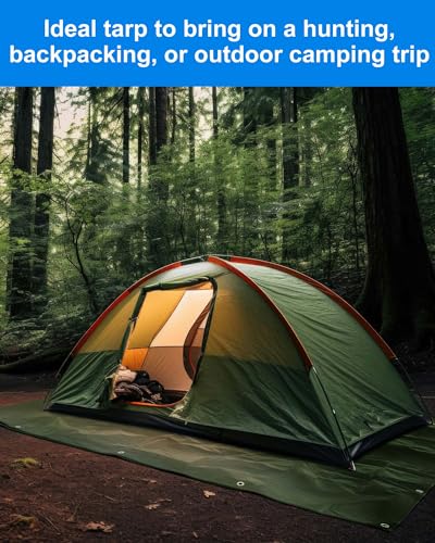 SmoothNovelty 3 Pcs Large Waterproof Tarp 10 x 10 ft Heavy Duty 5.5 Mil Thick Poly Tarpaulin with Grommets Multipurpose Protective Cover for Summer Home Boats Cars Camping Rv Pool Tent - color: Green,blue,silver, size: 10 x 10 ft