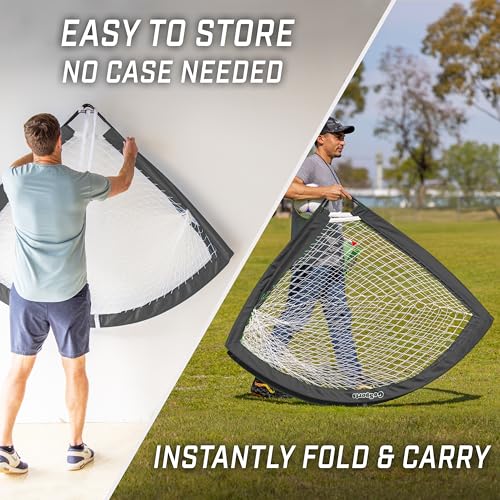 GoSports Portable Soccer Goals for Kids - 13 Color Options - Choose 4 x 3 ft or 6 x 4 ft - Team Tone Pop Up Nets for Backyard - color: Black, style: 6 ft x 4 ft