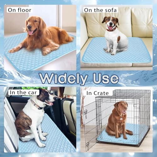 Dog Cooling Mat Thicken Cooling Mat for Dogs Self Cooling Pad for Dog Non-Slip Dog Bed Mats (Q-Max>0.5) for Indoor & Outdoor Car Seats - size: 39*28in