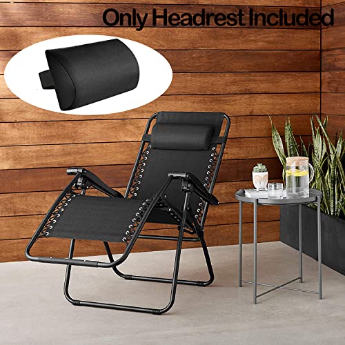 Zero Gravity Chair Set of 2 Replacement Pillow Headrest with Elastic Band, Universal Soft Removable Padded Cushion Head Pillow for Zero Gravity Lounge Folding Patio Lawn Recliner Chairs, Black - color: Black, size: 2 Pack