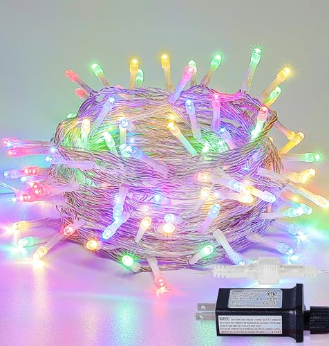 String Lights Indoor Bedroom, 33FT 100 LED Fairy String Lights Outdoor Waterproof, 8 Modes Memory Twinkle Christmas Light Plug in for Classroom Dorm Patio Tree Garden Decor (Multicolor) - color: Multicolor, size: 100LED