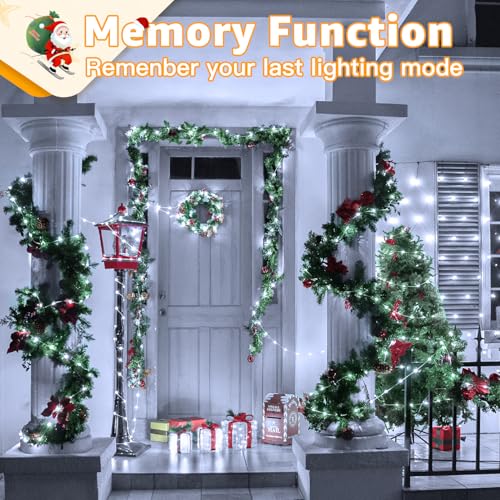 Ollny Outdoor Christmas Lights 1000LED 328FT, Cool White Fairy Lights IP67 Waterproof, Plug in String Light with Remote 8 Modes Timer, Xmas Light for Outside Indoor House Tree Decorations - color: Cool White, size: 1000 LEDs