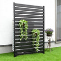 Air Conditioner Fence & Patio Privacy Screen – 40" W x 70" H Metal Privacy Fence Panel | Outdoor Privacy Panels for AC Units, Trash Cans & Pools | No-Dig Fencing for Patio Privacy & Gardens (Black) - color: Black