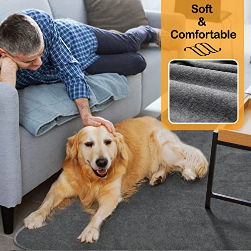 LOOBANI Non-Slip Washable Pee Pad for Dogs, 1 Pack Extra Large Reusable Dog Mat for Floor, Fast Absorbent Pet Whelping Pads, Puppy Playpen Mat for Incontinence, Housebreaking, Crate, 82x102in,Gray - size: 82"*102"(Pack of 1) Gray